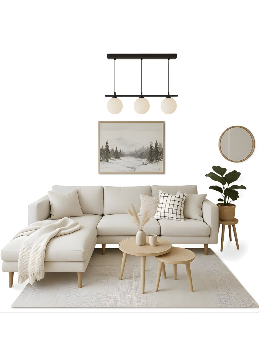 Beech wood corner sofa 200x180cm -FAR96