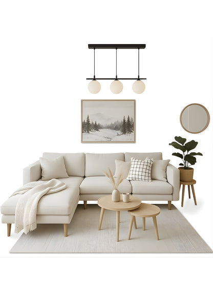 Beech wood corner sofa 200x180cm -FAR96