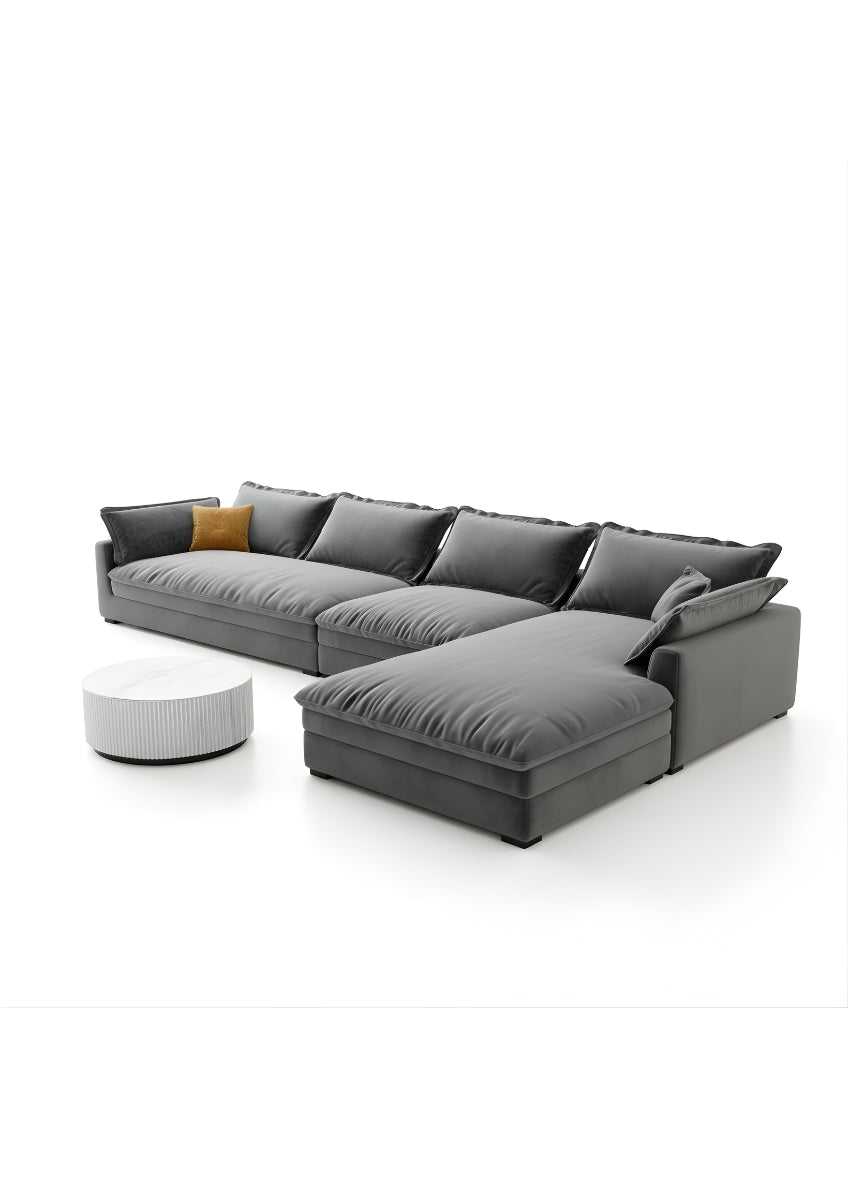 Beech wood corner sofa 280x 180 cm -FAR12