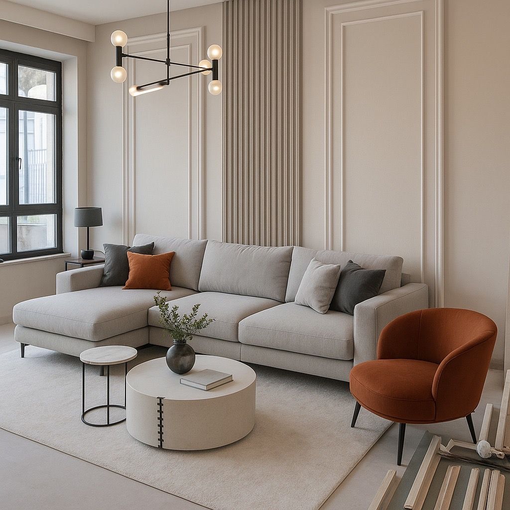 Beech wood corner sofa 250x150cm -FAR31