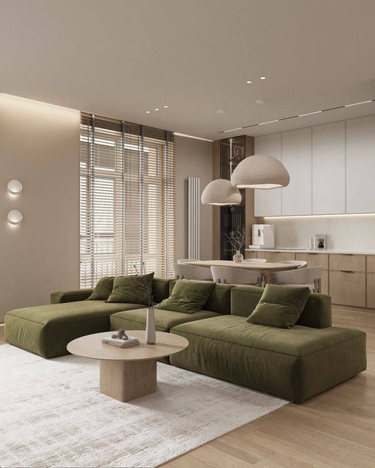 Beech wood corner sofa 280x180cm -FAR35