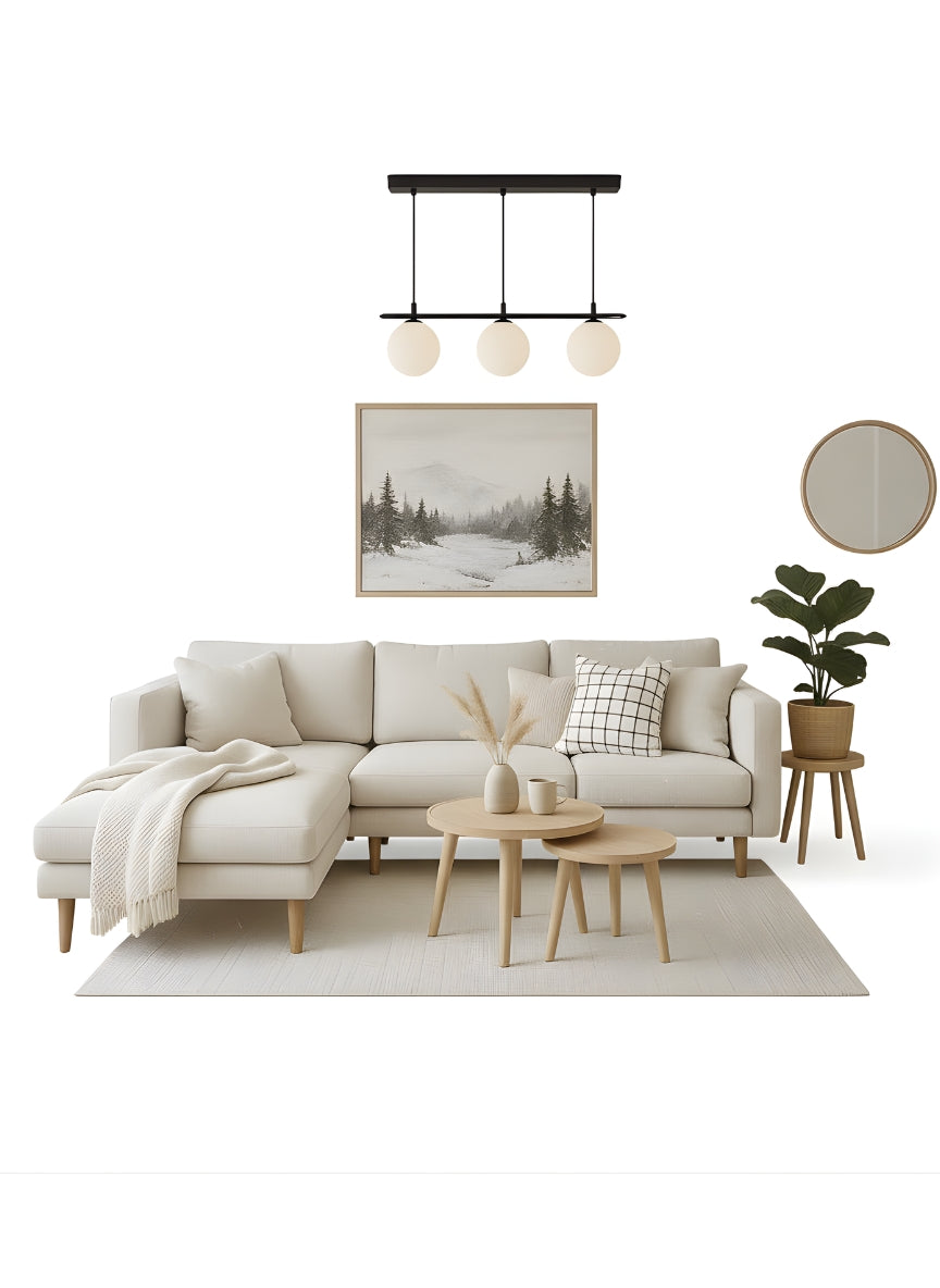 Beech wood corner sofa 200x180cm -FAR96