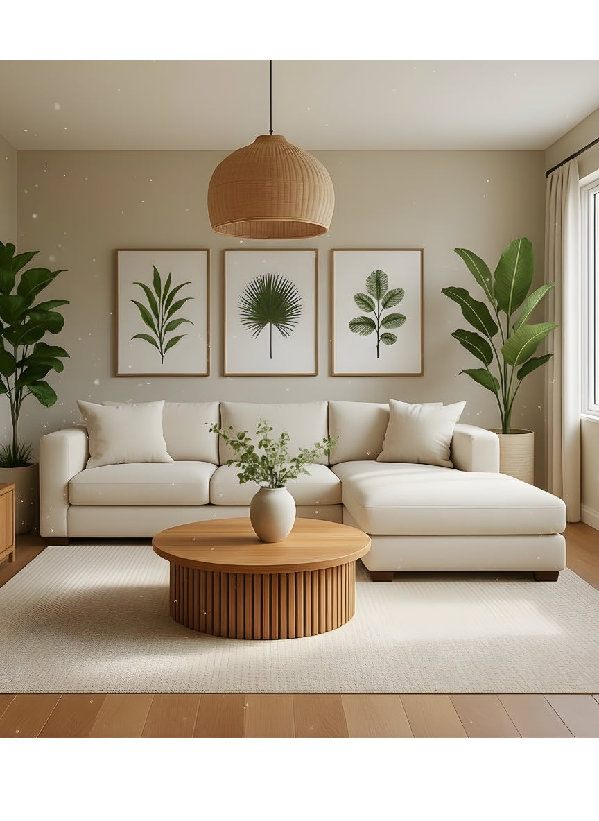 Beech wood corner sofa 250x150cm -FAR40