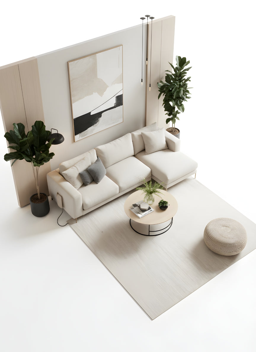 Beech wood corner sofa 280x150cm -FAR95