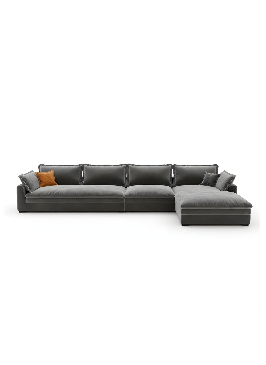 Beech wood corner sofa 280x 180 cm -FAR12
