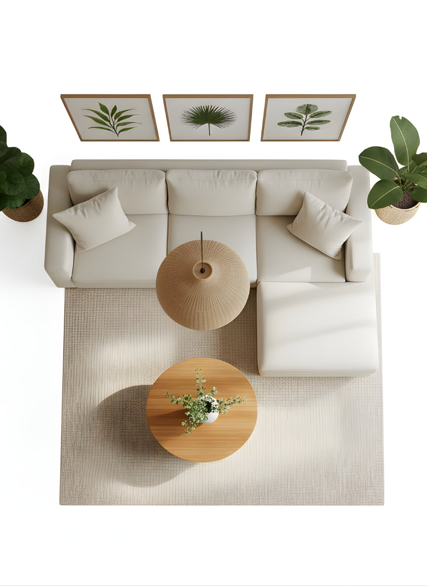 Beech wood corner sofa 250x150cm -FAR40