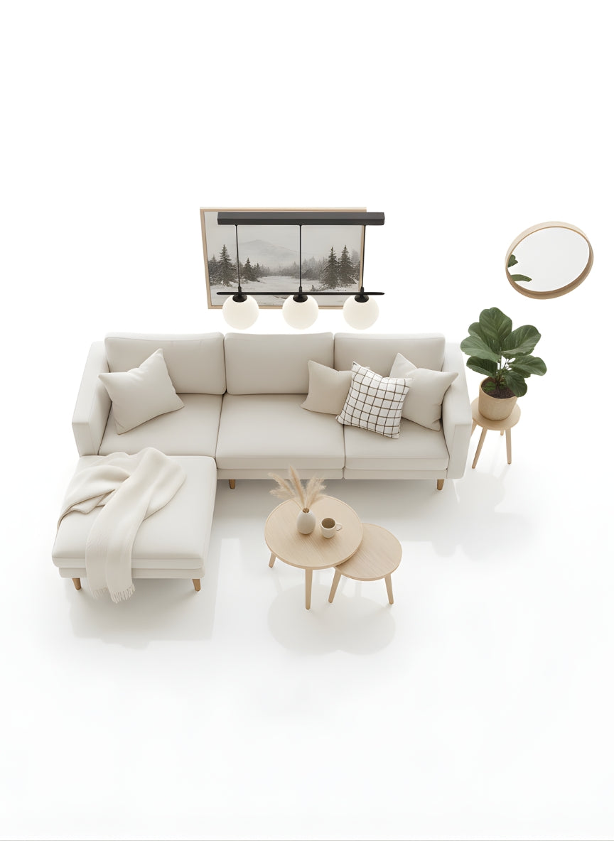 Beech wood corner sofa 200x180cm -FAR96