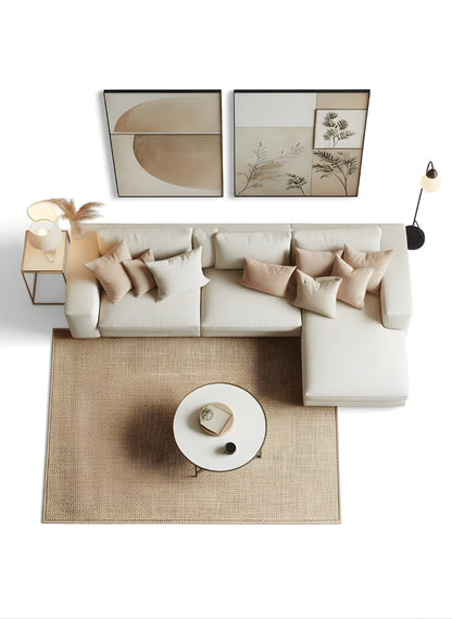 Beech wood corner sofa 280x 150cm -FAR27