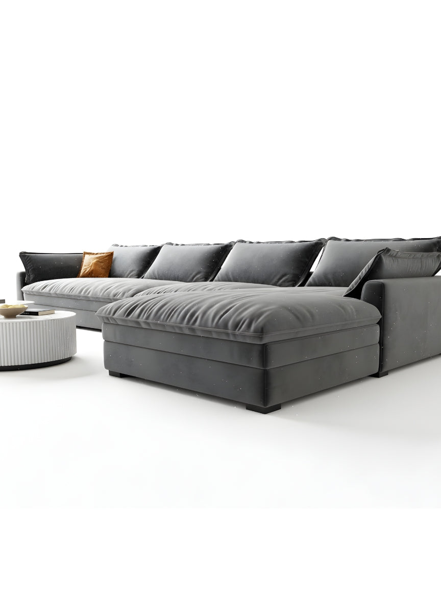 Beech wood corner sofa 280x 180 cm -FAR12