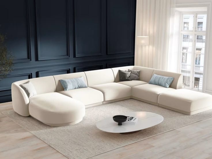 Beech wood corner sofa 300x180cm -FAR86